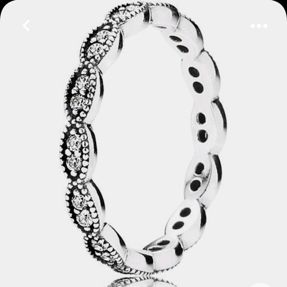 PANDORA sparkling leaves band ring - Picture 2 of 6